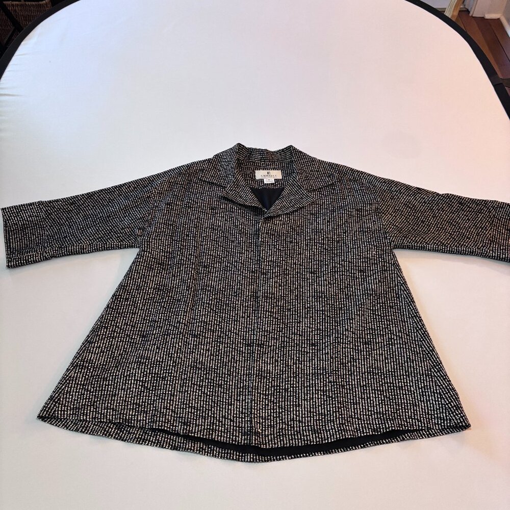 Emmelle Women’s Button Down Black White Linen Cotton Jacket 0 Range USA made